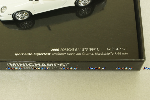 Porsche 911 GT3 (997.1) 2006, white, 25th Anniversary, 400065402, Minichamps 1:43