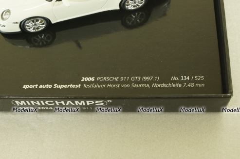 Porsche 911 GT3 (997.1) 2006, white, 25th Anniversary, 400065402, Minichamps 1:43