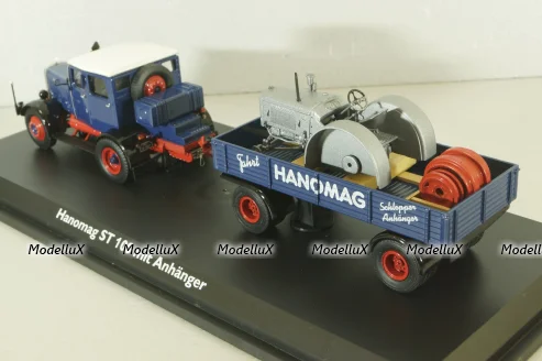 Hanomag ST 100 with trailer, blue, 02894, Schuco 1:43