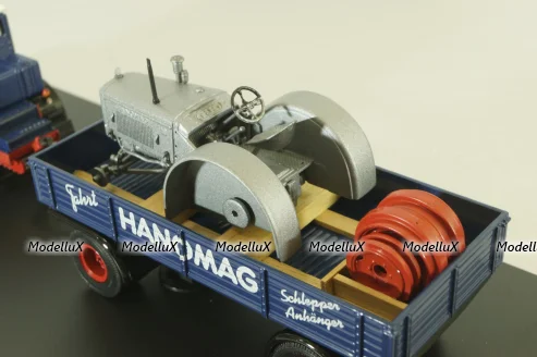 Hanomag ST 100 with trailer, blue, 02894, Schuco 1:43
