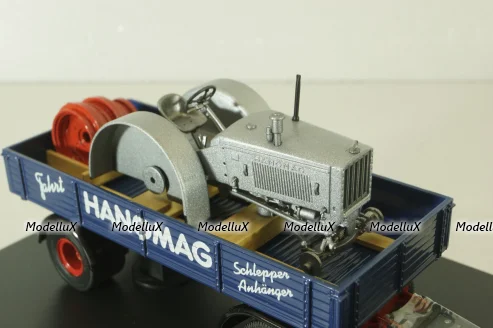 Hanomag ST 100 with trailer, blue, 02894, Schuco 1:43