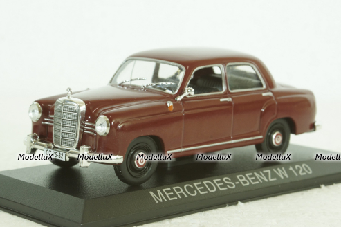 Mercedes W120, dark red, LEGENDARNI AUTOMOBILY MINULE ERY 1:43