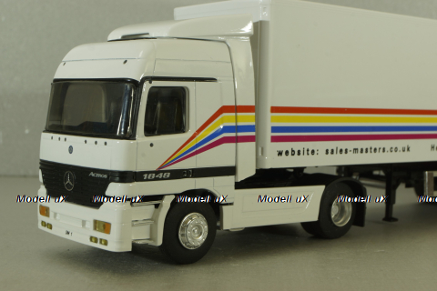 Mercedes Actros MP1 1848 with semi trailer Sales master trucks 1996, white, 112319, Eligor 1:43