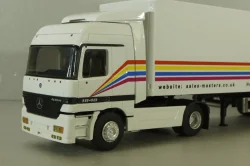 Mercedes Actros MP1 1848 with semi trailer Sales master trucks 1996, white, 112319, Eligor 1:43