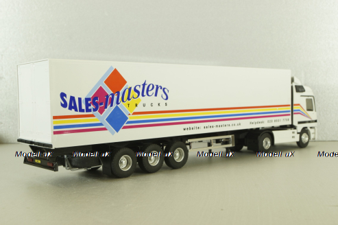 Mercedes Actros MP1 1848 with semi trailer Sales master trucks 1996, white, 112319, Eligor 1:43