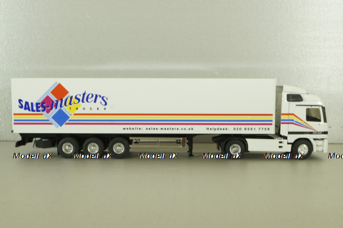 Mercedes Actros MP1 1848 with semi trailer Sales master trucks 1996, white, 112319, Eligor 1:43