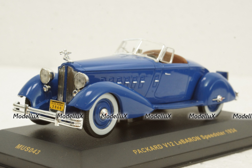 Packard V12 LeBaron Speedster 1934 blue, MUS043, IXO Museum 1:43