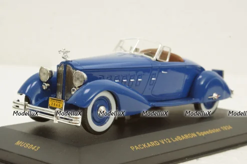 Packard V12 LeBaron Speedster 1934 blue, MUS043, IXO Museum 1:43