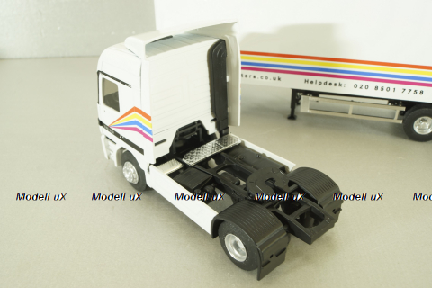 Mercedes Actros MP1 1848 with semi trailer Sales master trucks 1996, white, 112319, Eligor 1:43