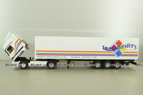 Mercedes Actros MP1 1848 with semi trailer Sales master trucks 1996, white, 112319, Eligor 1:43