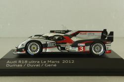 Audi R18 ultra 24h Le Mans 2012 #3 Dumas / Duval / Gené, 5021200253, Spark 1:43