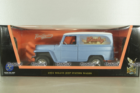 Willys Jeep Station wagon 1955, blue, 92858A, Lucky Die Cast, 1:18