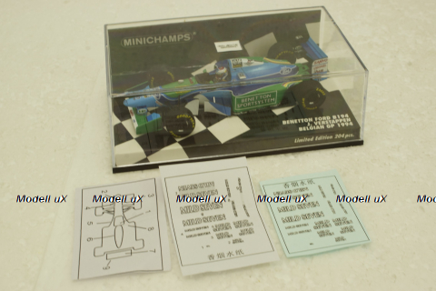 Benetton Ford B194, Jos Verstappen, Belgian GP 1994, (с декалями) 417941106, Minichamps 1:43