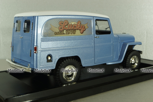 Willys Jeep Station wagon 1955, blue, 92858A, Lucky Die Cast, 1:18