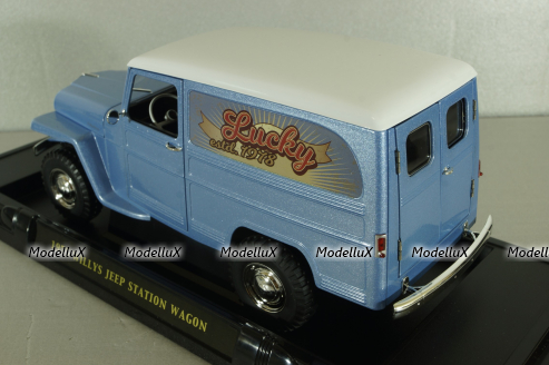 Willys Jeep Station wagon 1955, blue, 92858A, Lucky Die Cast, 1:18
