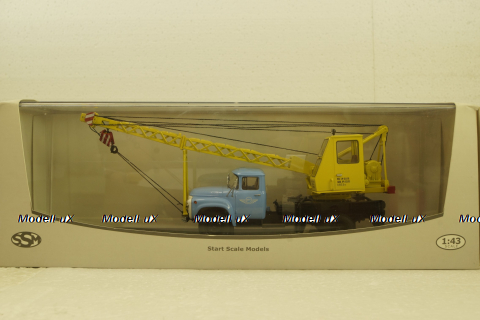 Зил-130 АК-75 (130) Автокран , желтый/голубой, SSM1098, SSM 1:43