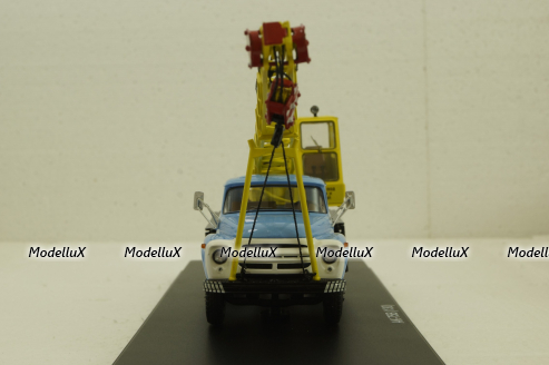 Зил-130 АК-75 (130) Автокран , желтый/голубой, SSM1098, SSM 1:43
