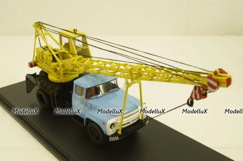 Зил-130 АК-75 (130) Автокран , желтый/голубой, SSM1098, SSM 1:43