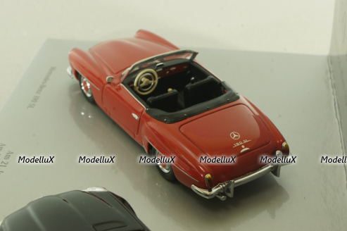 Mercedes 190 SL (W 121) 1955 red and Mercedes SLK 350 (R171) 2004 black, Set, B66045920,  Minichamps 1:43 