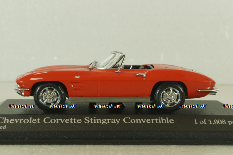 Chevrolet Corvette Stingray Convertible 1963, red, 403142833, Minichamps 1:43