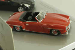 Mercedes 190 SL (W 121) 1955 red and Mercedes SLK 350 (R171) 2004 black, Set, B66045920,  Minichamps 1:43