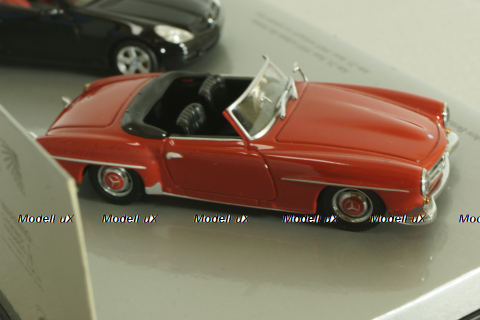Mercedes 190 SL (W 121) 1955 red and Mercedes SLK 350 (R171) 2004 black, Set, B66045920,  Minichamps 1:43 