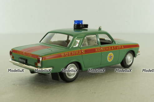 Газ-24 Волга ВАИ (Военная комендатура) 1980, зеленый, Автомобиль на службе №35 1:43