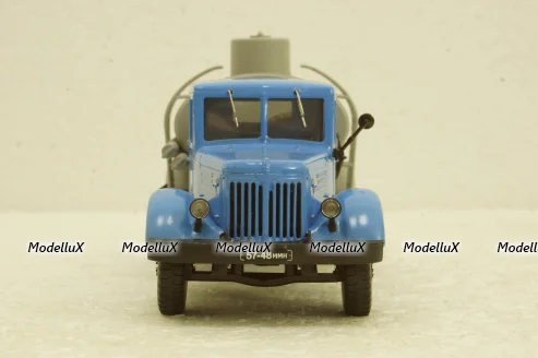 АЦ-8-200 Маз-200, топливозоправщик, син/сер,  Автолегенды СССР, Грузовики, Конверсии 1:43