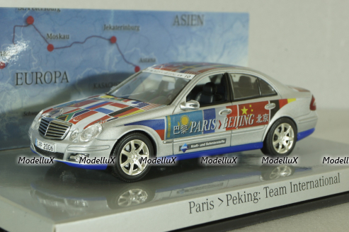 Mercedes E 320 CDI (W211) Rallye Paris-Peking Nr.01 2006, silver, B66962258, Minichamps 1:43