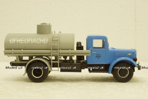 АЦ-8-200 Маз-200, топливозоправщик, син/сер,  Автолегенды СССР, Грузовики, Конверсии 1:43