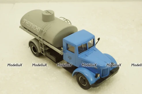 АЦ-8-200 Маз-200, топливозоправщик, син/сер,  Автолегенды СССР, Грузовики, Конверсии 1:43