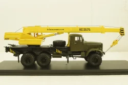 Краз-255Б1 КС-3575 Автокран, хаки/желтый, SSM1185, SSM 1:43
