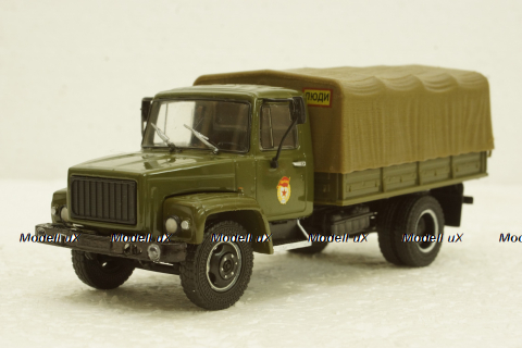 Газ-3308 бортовой с тентом, хаки, Наши Грузовики №21, Конверсии 1:43