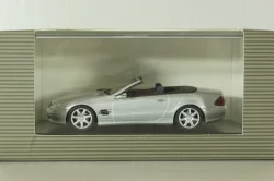 Mercedes SL 500 cabriolet (R230) 2001, silver, B66961924, Minichamps 1:43