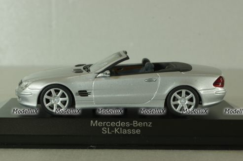 Mercedes SL 500 cabriolet (R230) 2001, silver, B66961924, Minichamps 1:43