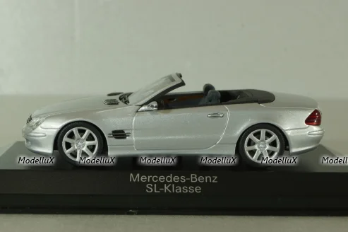 Mercedes SL 500 cabriolet (R230) 2001, silver, B66961924, Minichamps 1:43