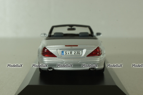 Mercedes SL 500 cabriolet (R230) 2001, silver, B66961924, Minichamps 1:43