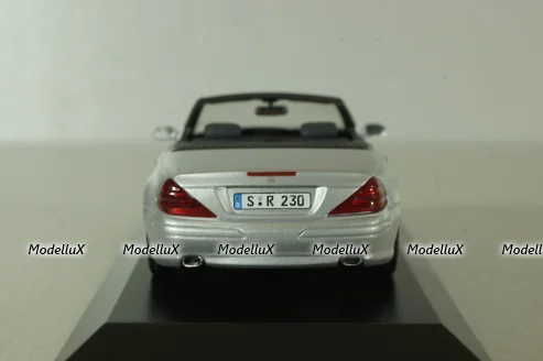 Mercedes SL 500 cabriolet (R230) 2001, silver, B66961924, Minichamps 1:43
