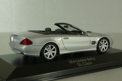 Mercedes SL 500 cabriolet (R230) 2001, silver, B66961924, Minichamps 1:43