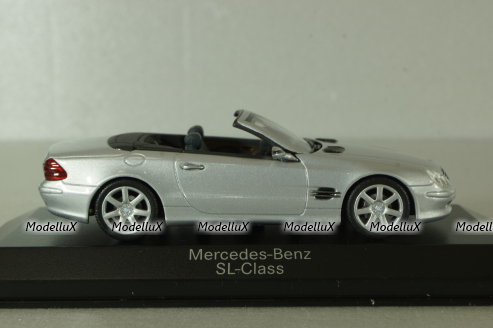 Mercedes SL 500 cabriolet (R230) 2001, silver, B66961924, Minichamps 1:43