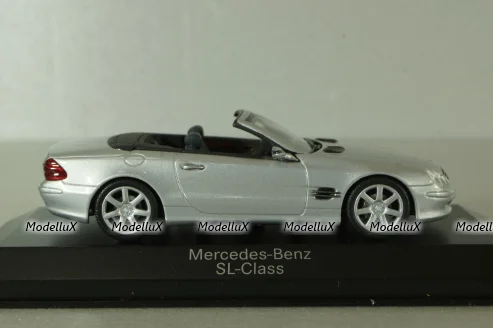 Mercedes SL 500 cabriolet (R230) 2001, silver, B66961924, Minichamps 1:43