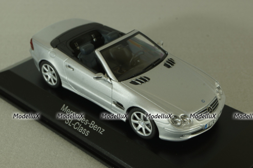 Mercedes SL 500 cabriolet (R230) 2001, silver, B66961924, Minichamps 1:43