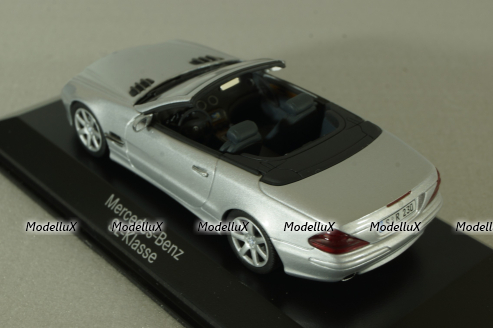 Mercedes SL 500 cabriolet (R230) 2001, silver, B66961924, Minichamps 1:43