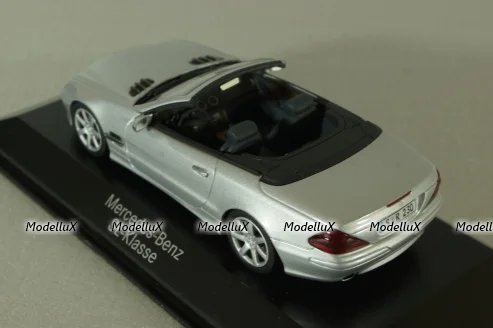 Mercedes SL 500 cabriolet (R230) 2001, silver, B66961924, Minichamps 1:43