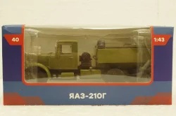 ЯАЗ-210Г, хаки, Легендарные Грузовики СССР №40, Modimio 1:43 С Журналом!