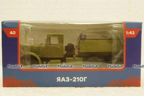 ЯАЗ-210Г, хаки, Легендарные Грузовики СССР №40, Modimio 1:43 С Журналом!