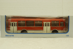 Лиаз-677М, красный/белый, Советский Автобус 1:43