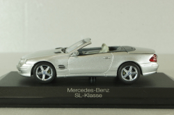 Mercedes SL 500 cabriolet (R230) with operation roof 2001, silver, B669619268, Norev 1:43