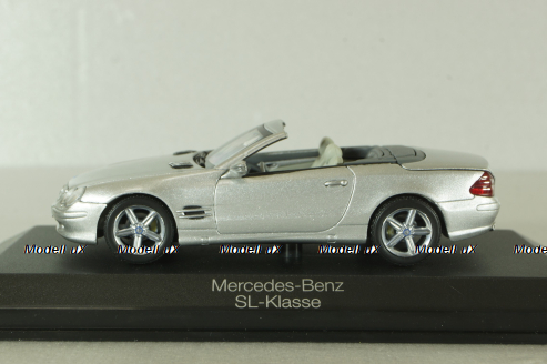 Mercedes SL 500 cabriolet (R230) with operation roof 2001, silver, B669619268, Norev 1:43