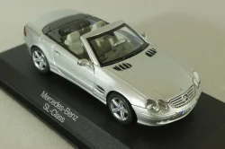 Mercedes SL 500 cabriolet (R230) with operation roof 2001, silver, B669619268, Norev 1:43